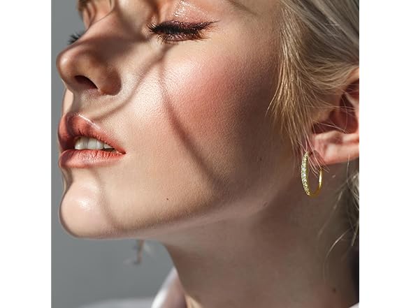 Aidomiya 14k Gold Plated Hoop Earrings 25mm