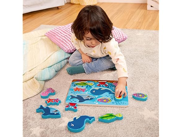 B. toys – Chunky Wooden Puzzle 4 Pack