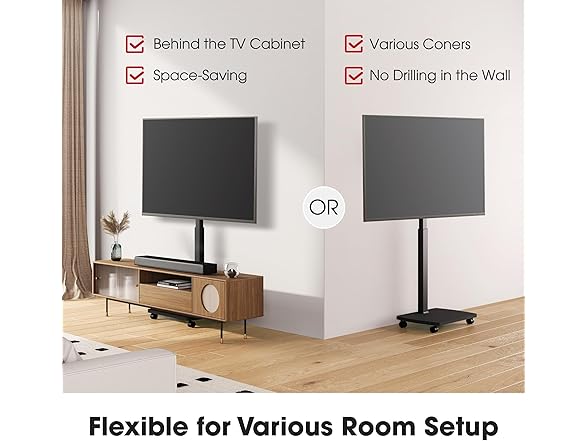 AOKCOS Rolling TV Stand | 43-75"