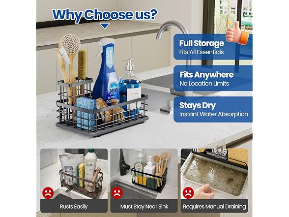 HOKEMOM Kitchen Sink Caddy Organizer