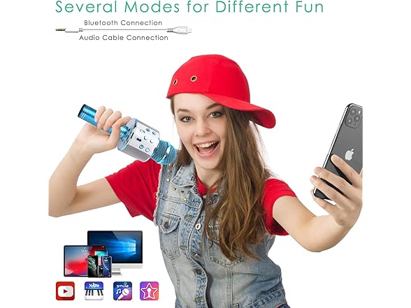 KIDWILL Wireless Bluetooth Karaoke Microphone