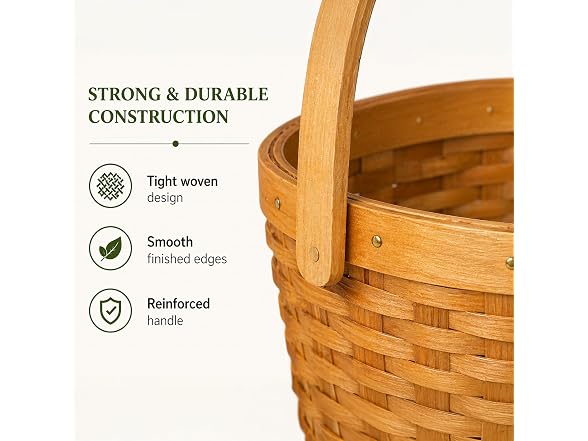 Vintiquewise Small Apple Picking Basket with Handle