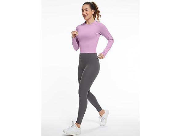 GGOV Womens LS Crop Workout Top (S)