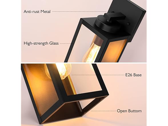 BesLowe Outdoor Wall Mount Light Fixture - Gallery 3