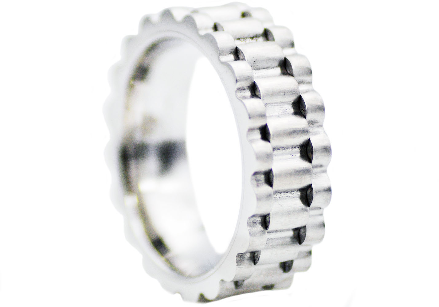 Stainless Steel Blue CZ Lion Ring - Gallery 3