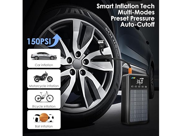 JIYHF 3000A Jump Starter with Air Compressor