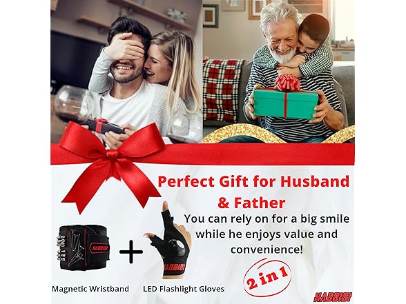 GUSATOLAS LED Flashlight Gloves for Men