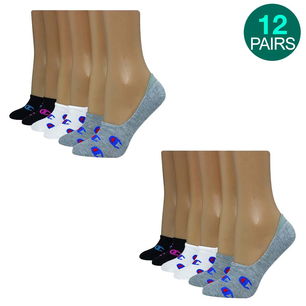 12-Pk Champion Liner Socks - Black - Gallery 8