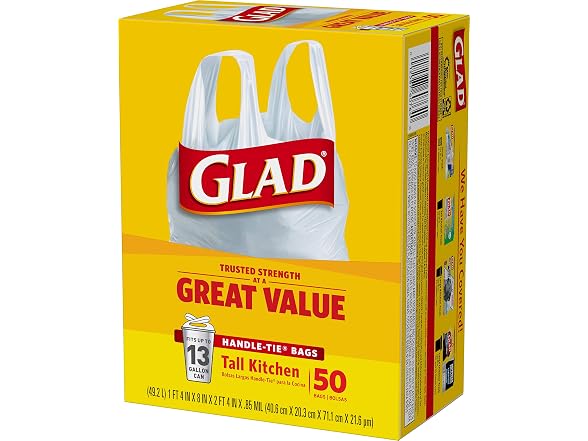 Glad Tall Kitchen Trash Bags 13Gal