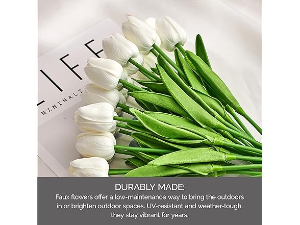 Mikasa Elements Artificial 13" White Tulip Stems