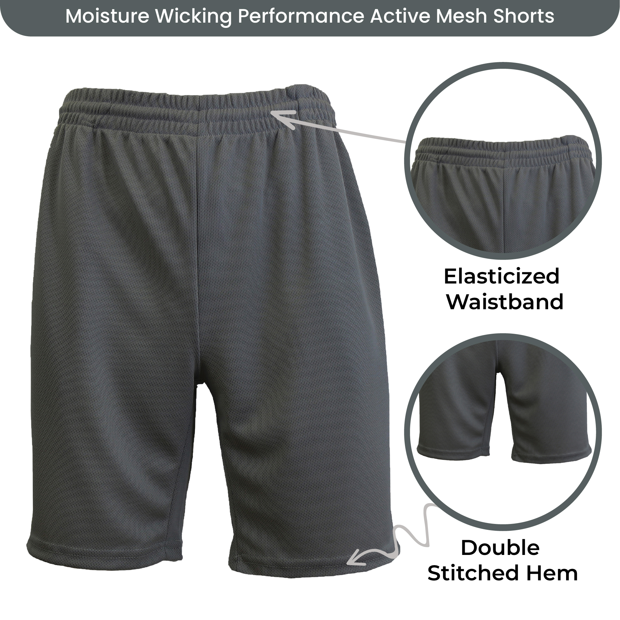 6-Pack Active Mesh Shorts (Sizes, S-5XL) - Gallery 17