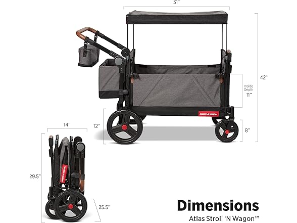 Radio Flyer Atlas Stroller Wagon for Kids