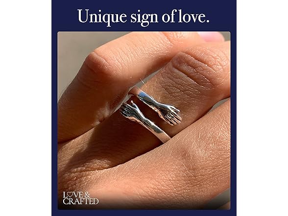 Love & Crafted Hug Ring  Silver adjustable