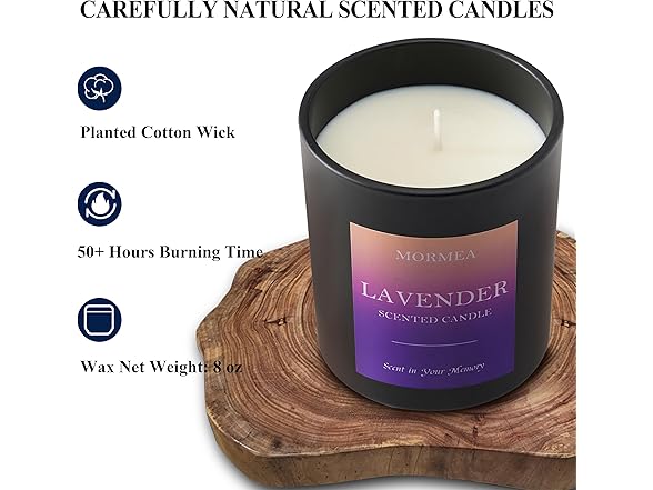MORMEA Scented Candles, Lavender