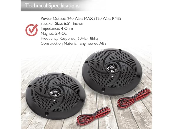 Pyle Low-Profile Waterproof Marine Speakers