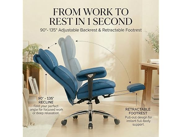 Efomao Executive Office Chair with Footrest