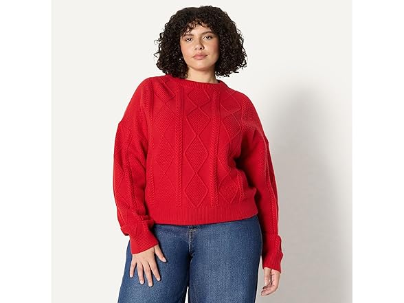 Amazon Essentials Women Relaxed-fit Cable Sweater