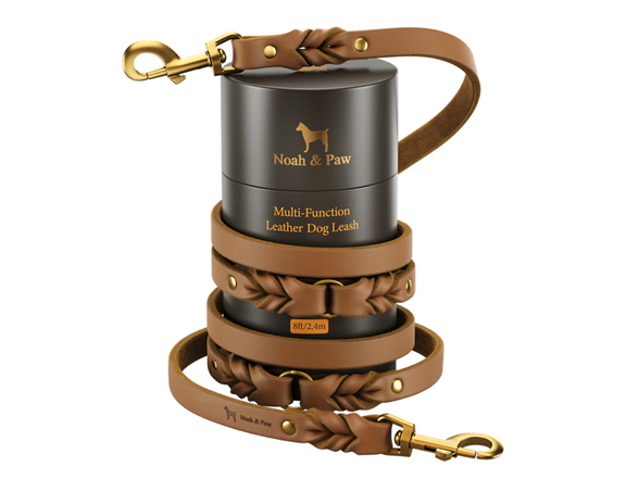 NOAH & PAW Leather Dog Leash 8Ft