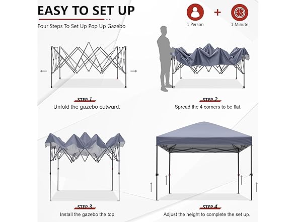 ABCCANOPY Durable Easy Pop up Canopy Tent 10x10