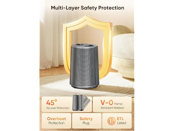 Givebest Portable space heater, 1500W Grey