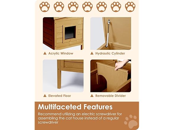 Ivy&Lane Outdoor-Cat-House Insulated, Brown