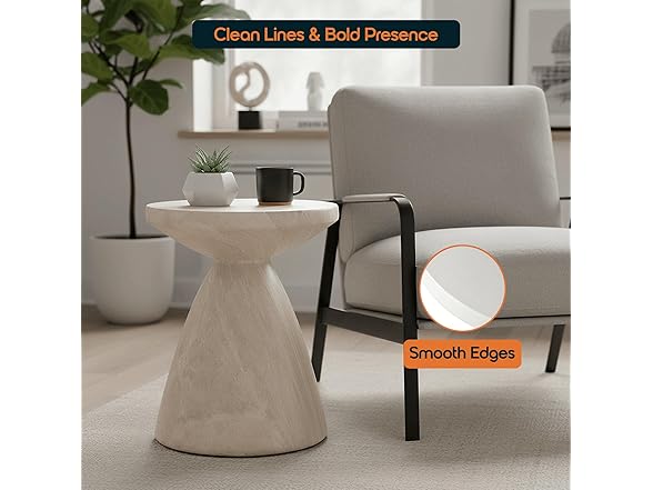 LeisureMod Dune Fiberglass Side Table
