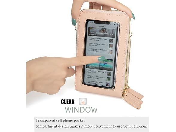 myfriday Touch Screen Crossbody Phone Purse for Women Rfid Blocking Cellphone Shoulder Purse with 2 Adjustable Strap
