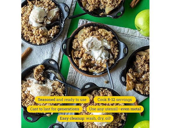 Lodge Round Cast Iron Mini Server (Pack of 4)