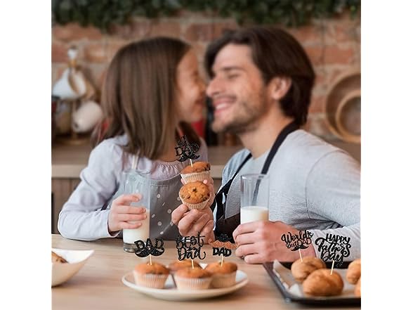 Gyufise 24Pcs Happy Father's Day Toppers
