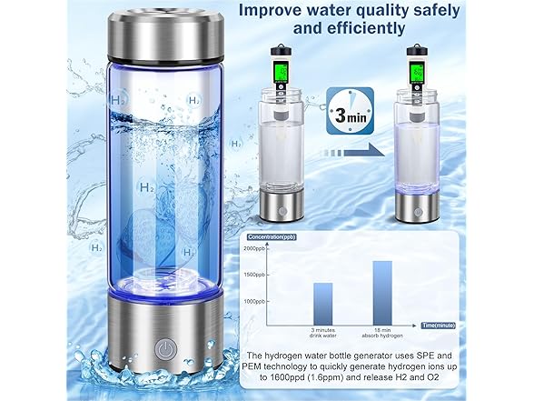 ZIHUOFAN BC075725040012 Hydrogen Water Bottles