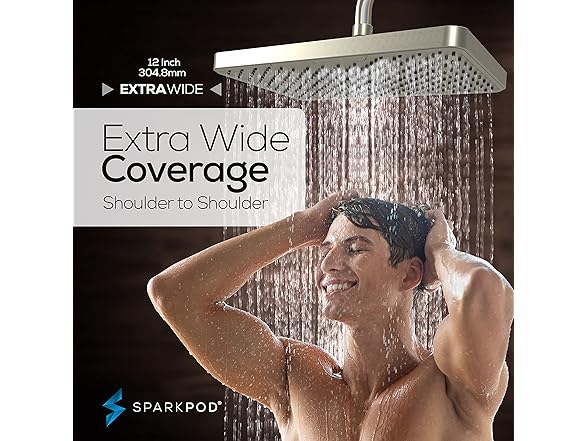 12" Rectangle Rain Shower Head