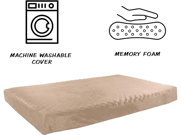 Memory Foam Dog Bed - 37x24 (Tan)