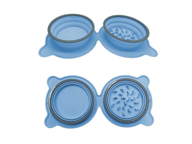 3P Experts 3PX-PETBOWL-BLU Folding Silicone Pet - Water a