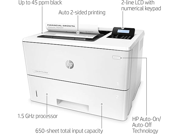 HP LaserJet Pro M501dn Duplex Printer with One-Year, Next-Business Day, Onsite Warranty (J8H61A) (Open Box)