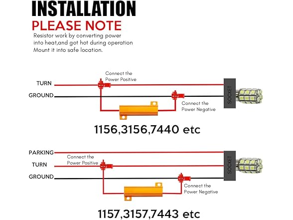 Zone Tech LB0072-8 50w 60HM Led Load Resistor Yellow