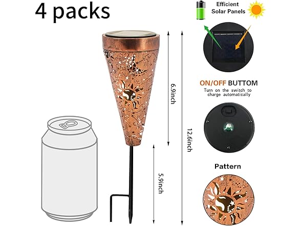 DIBIEECN 6 Pack Sun & Moon Solar lights