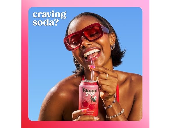 12PK Bloom Pop Prebiotic Soda 12 Pack, Shirley Temple