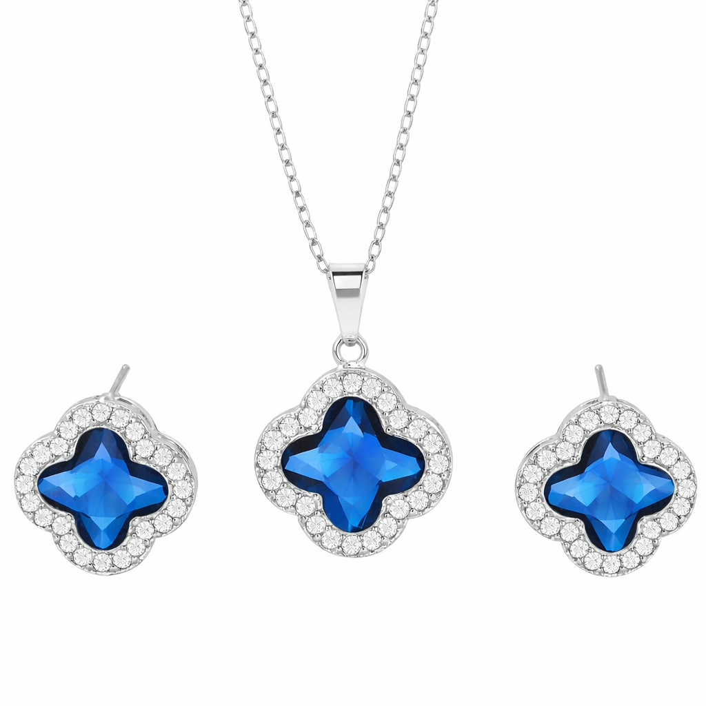 Womens Clover Pendant & Earrings Set - Gallery 11