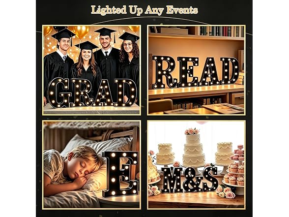 Light Up Black Alphabet Marquee Letters  - Gallery 5