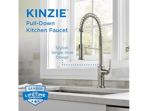 Gerber Kinzie Pre-Rinse Kitchen Faucet, Stainless Steel