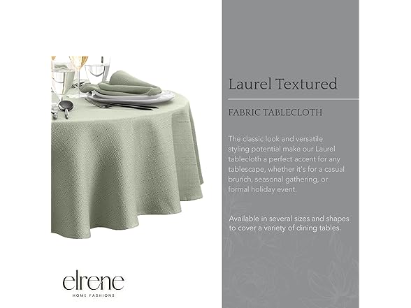 Laurel Solid Texture 70-In Round Tablecloth