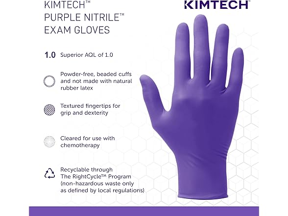 Kimtech Purple Nitrile Exam Gloves Small 100pk