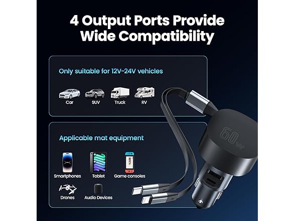 Flaviao Retractable Car Charger