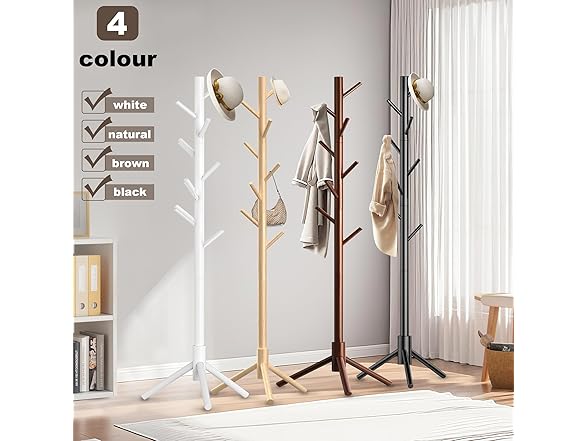 Wooden Coat Rack Stand