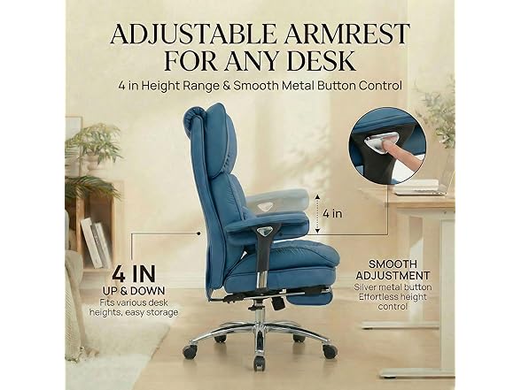 Efomao Executive Office Chair with Footrest