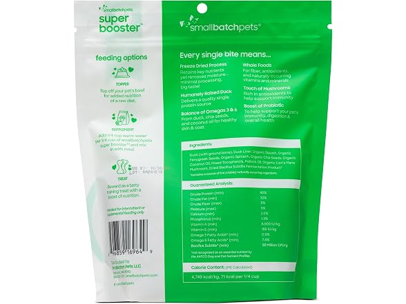 smallbatch Freeze Dried Dog Treats, Superfood Food Topper
