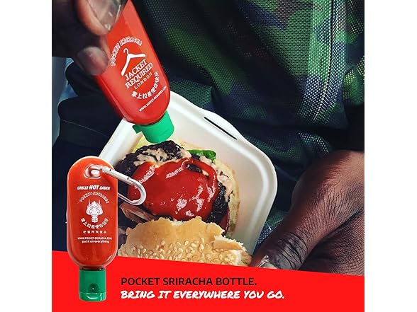3PK Pocket Sriracha Mini Sriracha Hot Sauce Keyring