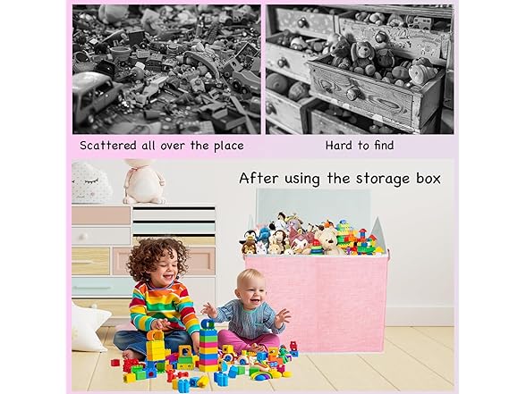Large Toy Box Storage Organizer with Lid