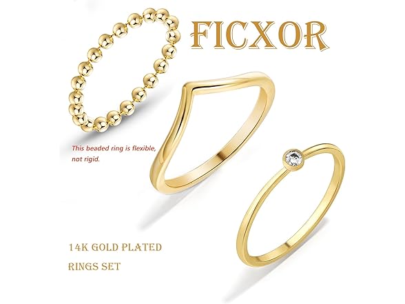 FICXOR Gold Rings for Women Set