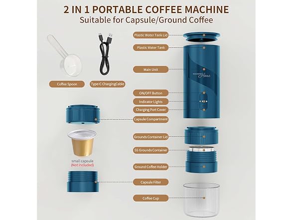 Magnavox HOME Portable Espresso Coffee Maker